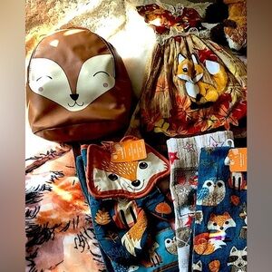 Cozy Loving Fox Print Blanket Fall Home Fox,Plush,Totes,Kitchen, Collection NEW